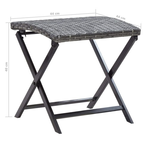 Składany stołek, rattan PE, szary Składany stołek, rattan PE, szary