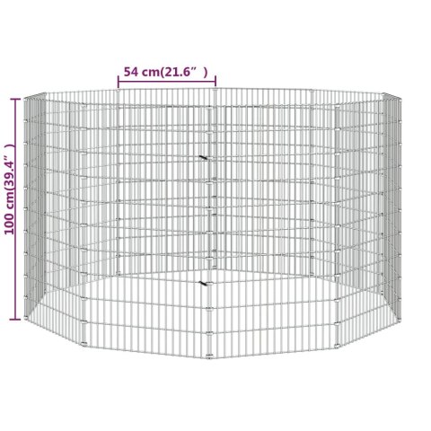 Kojec dla zwierząt, 10 paneli, 54x100 cm, galwanizowane żelazo Kojec dla zwierząt, 10 paneli, 54x100 cm, galwanizowane żelazo
