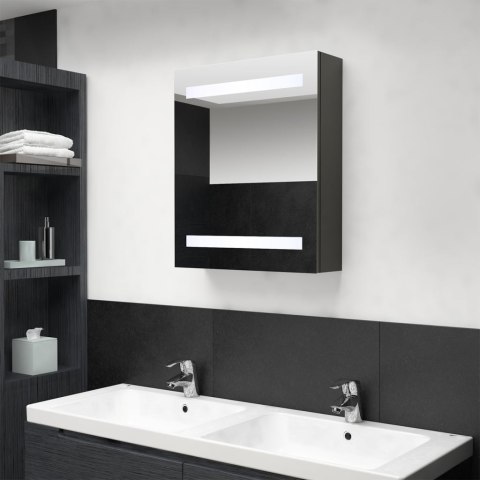 Szafka łazienkowa z lustrem i LED, antracytowa, 50x14x60 cm Szafka łazienkowa z lustrem i LED, antracytowa, 50x14x60 cm