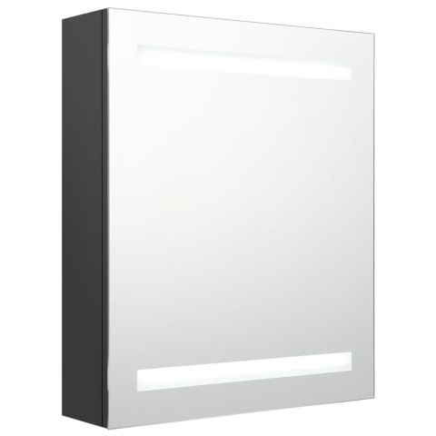 Szafka łazienkowa z lustrem i LED, antracytowa, 50x14x60 cm Szafka łazienkowa z lustrem i LED, antracytowa, 50x14x60 cm