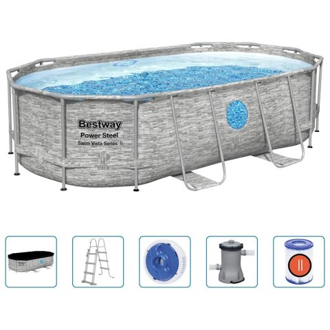 Bestway Basen Power Steel z akcesoriami, 427x250x100 cm Bestway Basen Power Steel z akcesoriami, 427x250x100 cm