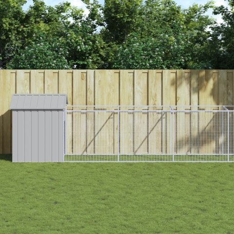 Buda dla psa, z dachem, jasnoszara, 117x1017x123 cm, stal Buda dla psa, z dachem, jasnoszara, 117x1017x123 cm, stal