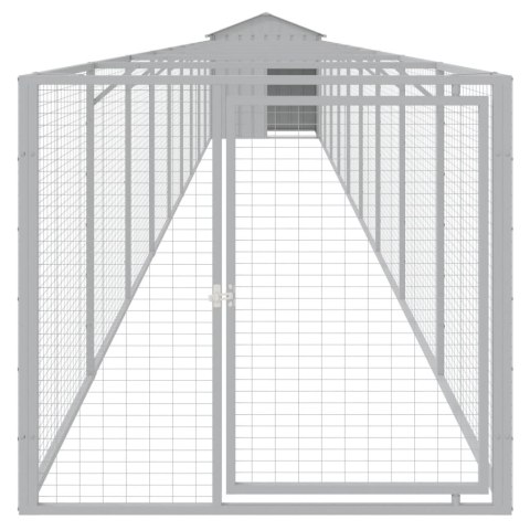 Buda dla psa, z dachem, jasnoszara, 117x1017x123 cm, stal Buda dla psa, z dachem, jasnoszara, 117x1017x123 cm, stal