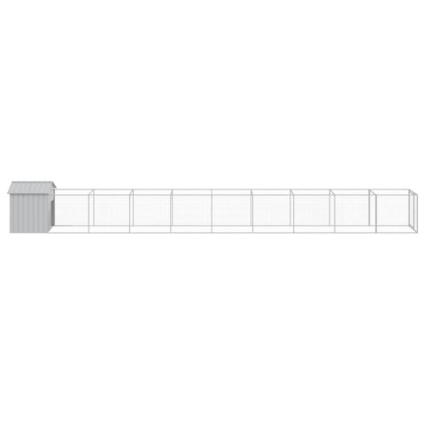 Buda dla psa, z dachem, jasnoszara, 117x1017x123 cm, stal Buda dla psa, z dachem, jasnoszara, 117x1017x123 cm, stal