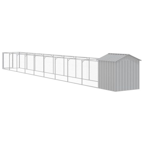 Buda dla psa, z dachem, jasnoszara, 117x1017x123 cm, stal Buda dla psa, z dachem, jasnoszara, 117x1017x123 cm, stal