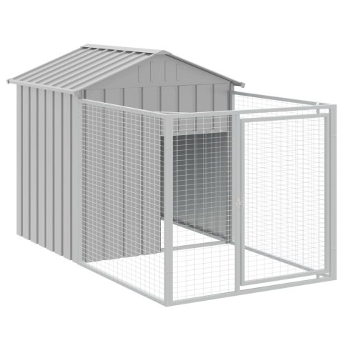 Buda dla psa, z dachem, jasnoszara, 117x1017x123 cm, stal Buda dla psa, z dachem, jasnoszara, 117x1017x123 cm, stal