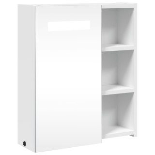  Szafka łazienkowa z lustrem i LED, biała, 45x13x52 cm