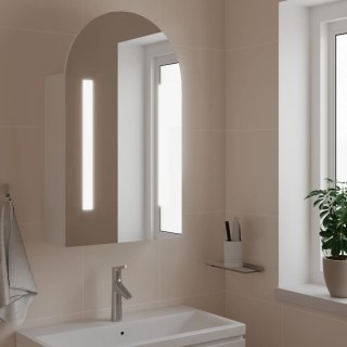  Szafka łazienkowa z lustrem i LED, łukowa, biała, 42x13x70 cm