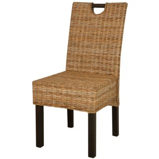  Krzesła do jadalni, 6 szt., rattan Kubu i drewno mango