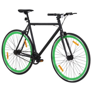  Rower single speed, czarno-zielony, 700c, 59 cm