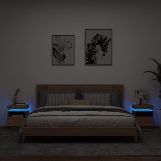  Szafki nocne z LED, 2 szt., dąb sonoma, 40x39x48,5 cm