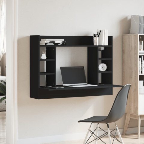 Biurko wiszące, czarne, 105x48x75 cm, materiał drewnopochodny Biurko wiszące, czarne, 105x48x75 cm, materiał drewnopochodny