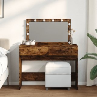 VidaXL Toaletka z oświetleniem LED, przydymiony dąb, 100x40x120 cm