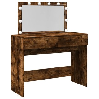 VidaXL Toaletka z oświetleniem LED, przydymiony dąb, 100x40x120 cm