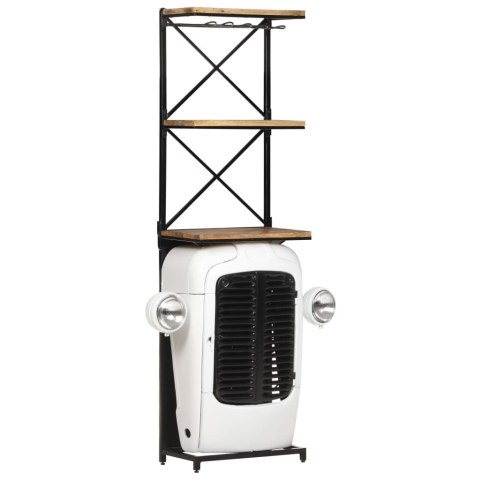 Szafka na wino - traktor, biała, 49x31x172 cm, drewno mango Szafka na wino - traktor, biała, 49x31x172 cm, drewno mango