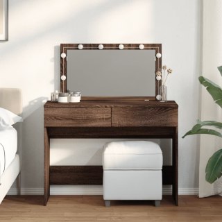 VidaXL Toaletka z oświetleniem LED, brązowy dąb, 100x40x120 cm