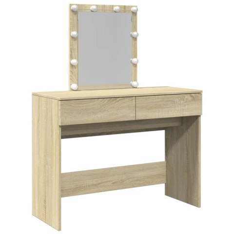 Toaletka z oświetleniem LED, dąb sonoma, 100x40x130 cm Toaletka z oświetleniem LED, dąb sonoma, 100x40x130 cm
