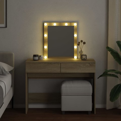 Toaletka z oświetleniem LED, dąb sonoma, 100x40x130 cm Toaletka z oświetleniem LED, dąb sonoma, 100x40x130 cm