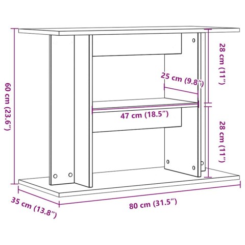  Szafka pod akwarium, stare drewno, 80x35x60 cm