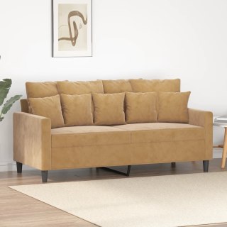  Sofa 2-osobowa, brązowa, 140 cm, tapicerowana aksamitem