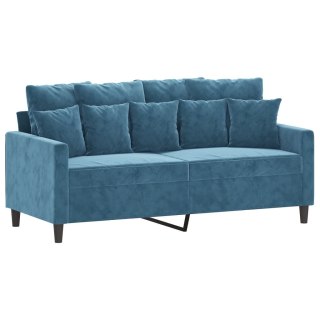  Sofa 2-osobowa, niebieski, 140 cm, tapicerowana aksamitem