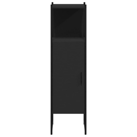 Szafka łazienkowa czarna 33x33x120,5 cm materiał drewnopochodny Szafka łazienkowa czarna 33x33x120,5 cm materiał drewnopochodny