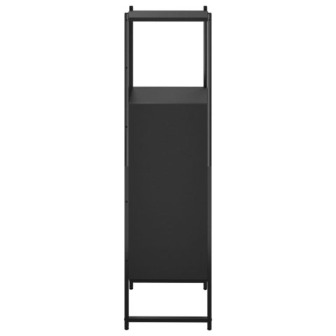 Szafka łazienkowa czarna 33x33x120,5 cm materiał drewnopochodny Szafka łazienkowa czarna 33x33x120,5 cm materiał drewnopochodny
