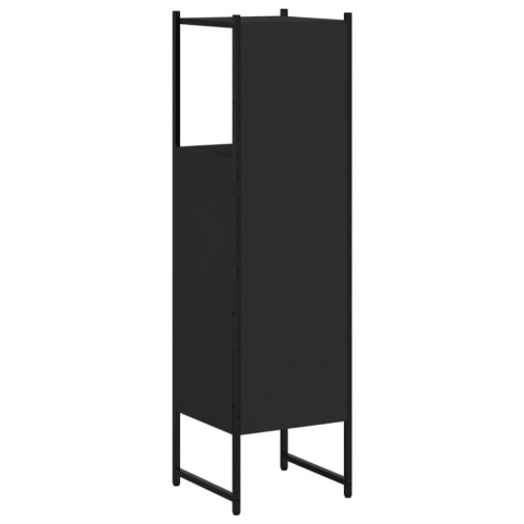 Szafka łazienkowa czarna 33x33x120,5 cm materiał drewnopochodny Szafka łazienkowa czarna 33x33x120,5 cm materiał drewnopochodny