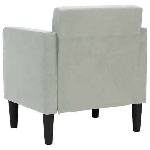 Sofa Fotel z Podłokietnikami Jasnoszary 53 cm Aksamit Sofa Fotel z Podłokietnikami Jasnoszary 53 cm Aksamit