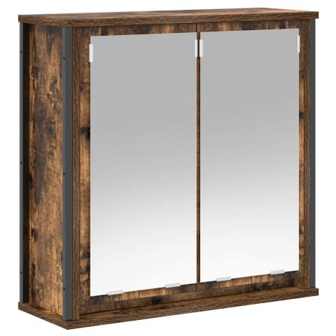 Szafka ścienna łazienkowa z lustrem, przydymiony dąb 60x21x60cm Szafka ścienna łazienkowa z lustrem, przydymiony dąb 60x21x60cm