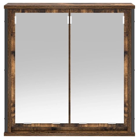 Szafka ścienna łazienkowa z lustrem, przydymiony dąb 60x21x60cm Szafka ścienna łazienkowa z lustrem, przydymiony dąb 60x21x60cm