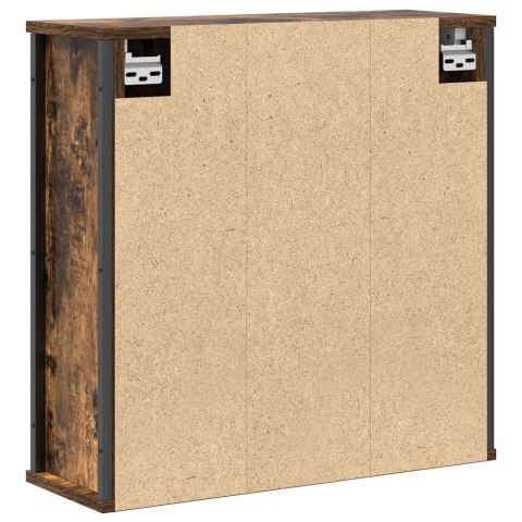 Szafka ścienna łazienkowa z lustrem, przydymiony dąb 60x21x60cm Szafka ścienna łazienkowa z lustrem, przydymiony dąb 60x21x60cm