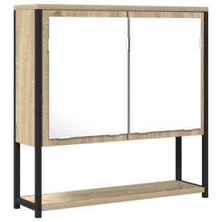 Szafka z lustrem do łazienki  w kolorze dębu sonoma, 60x16x60 cm, z drewna inżynieryjnego