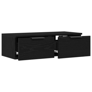  Czarny Dębowy Szafka Ścienna 68x30x20 cm Wykonana z Drewna Inżynieryjnego