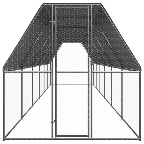 Klatka zewnętrzna dla kurcząt, 2x12x2 m, stal galwanizowana Klatka zewnętrzna dla kurcząt, 2x12x2 m, stal galwanizowana