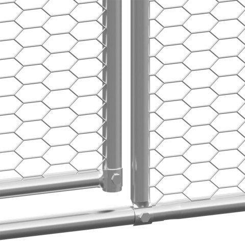Klatka zewnętrzna dla kurcząt, 2x12x2 m, stal galwanizowana Klatka zewnętrzna dla kurcząt, 2x12x2 m, stal galwanizowana