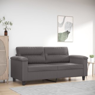  2-osobowa sofa, szary, 140 cm, sztuczna skóra