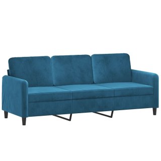  Sofa 3-osobowa, niebieski, 180 cm, tapicerowana aksamitem