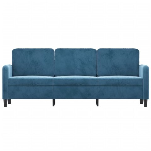  Sofa 3-osobowa, niebieski, 180 cm, tapicerowana aksamitem