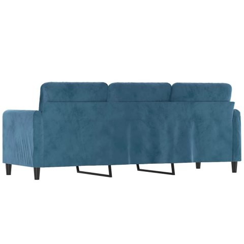  Sofa 3-osobowa, niebieski, 180 cm, tapicerowana aksamitem