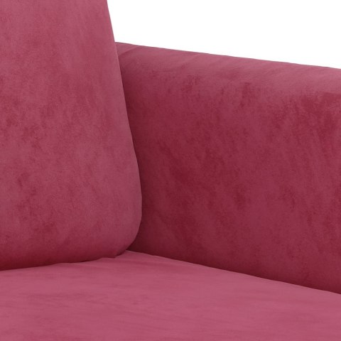  Sofa 3-osobowa, winna czerwień, 180 cm, obita aksamitem