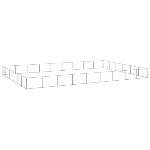 Kojec dla psa, srebrny, 54 m², stalowy Kojec dla psa, srebrny, 54 m², stalowy