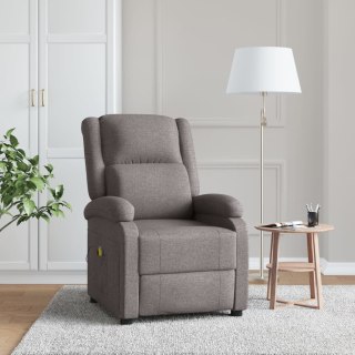  Fotel uszak z funkcją masażu, taupe, obity tkaniną