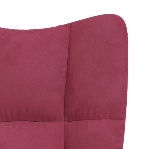 Fotel bujany, winna czerwień, tapicerowany aksamitem Fotel bujany, winna czerwień, tapicerowany aksamitem