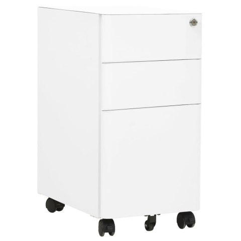 Mobilna szafka kartotekowa, biała, 30x45x59 cm, stalowa Mobilna szafka kartotekowa, biała, 30x45x59 cm, stalowa