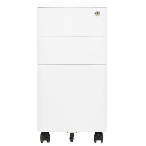 Mobilna szafka kartotekowa, biała, 30x45x59 cm, stalowa Mobilna szafka kartotekowa, biała, 30x45x59 cm, stalowa