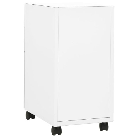 Mobilna szafka kartotekowa, biała, 30x45x59 cm, stalowa Mobilna szafka kartotekowa, biała, 30x45x59 cm, stalowa