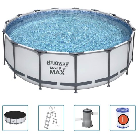 Bestway Basen ogrodowy Steel Pro MAX z zestawem, okrągły, 457x122 cm Bestway Basen ogrodowy Steel Pro MAX z zestawem, okrągły, 457x122 cm