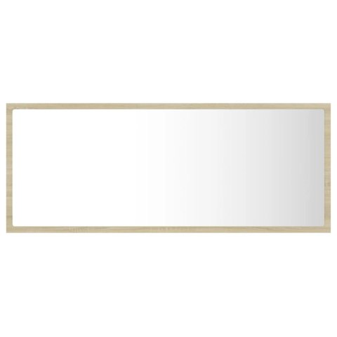 Lustro łazienkowe LED, kolor dąb sonoma, 100x8,5x37 cm, akryl Lustro łazienkowe LED, kolor dąb sonoma, 100x8,5x37 cm, akryl