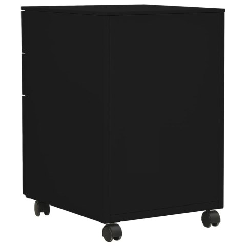 Mobilna szafka kartotekowa, czarna, 39x45x60 cm, stalowa Mobilna szafka kartotekowa, czarna, 39x45x60 cm, stalowa